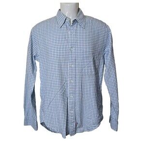 Ralph Lauren Polo Jeans Co Button Up Shirt Mens Small Blue White Check Plaid